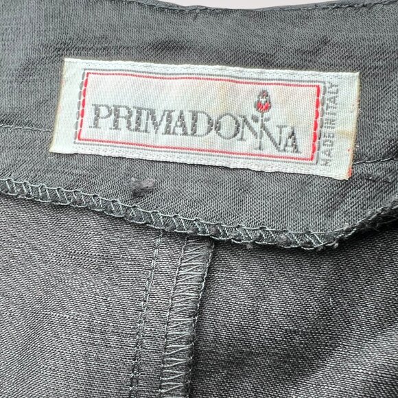 Vintage 80s Black Puff Sleeve Dress Italy Primadonna Buttons Pockets Size Small - Picture 3 of 10